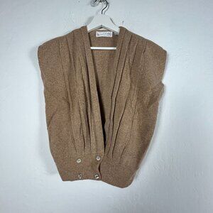 Vintage Evan-Picone Womens Lambswool/Angora Rabbit Hair Sweater Vest Small Brown